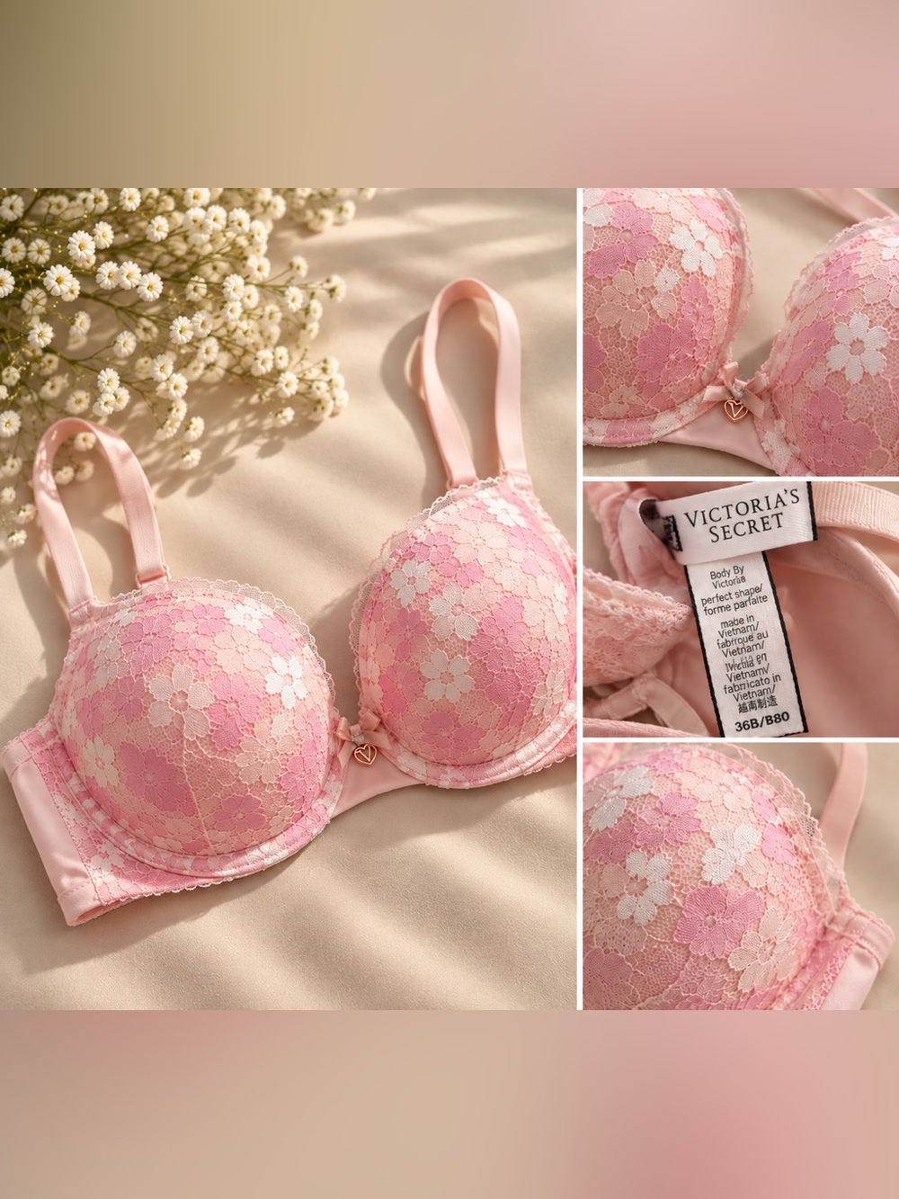 Victoria's Secret pink lace bra